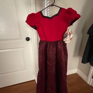 Little girls Halloween or special occasion dress , new , size 6X, black and Red